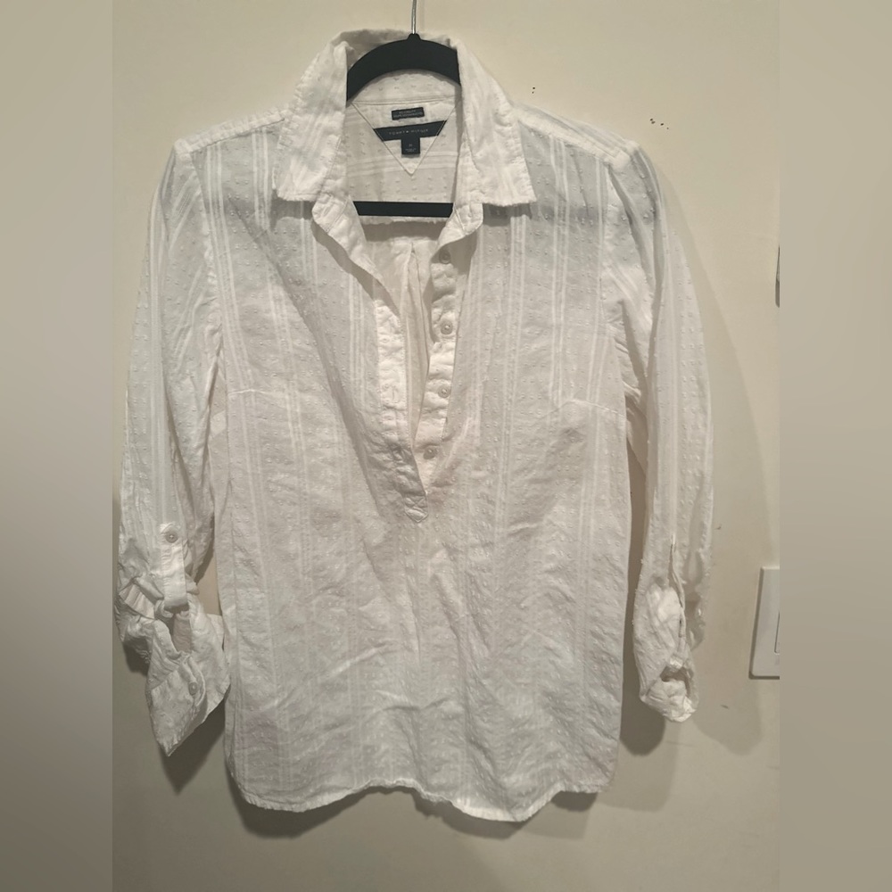 Tommy Hilfiger wrinkle white shirt